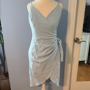 Elegant Blue Wrap Dress NWT